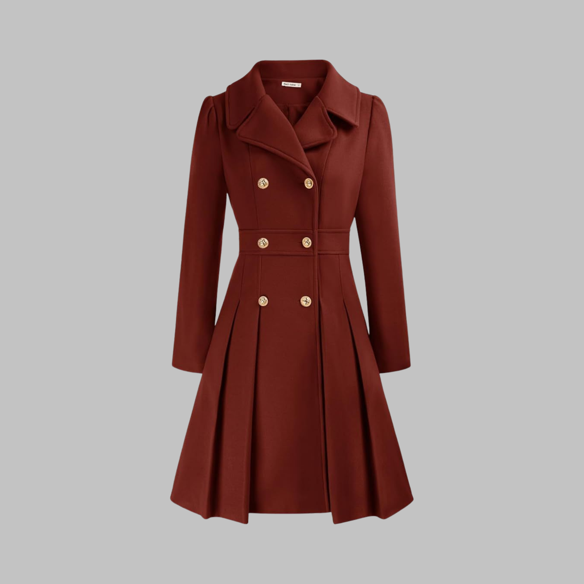 Dami | Women's Classy Long-Sleeve Coat with Double Button Front