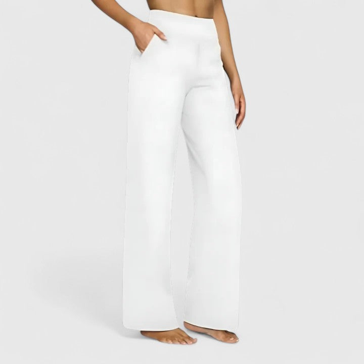 Hilary | Women's Pull-On Wide-Waistband Pants with Deep Side Pockets
