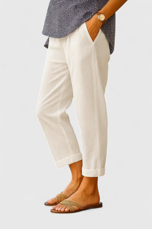 Belle | Women's Comfortable Straight-Leg Pants with Side Pockets
