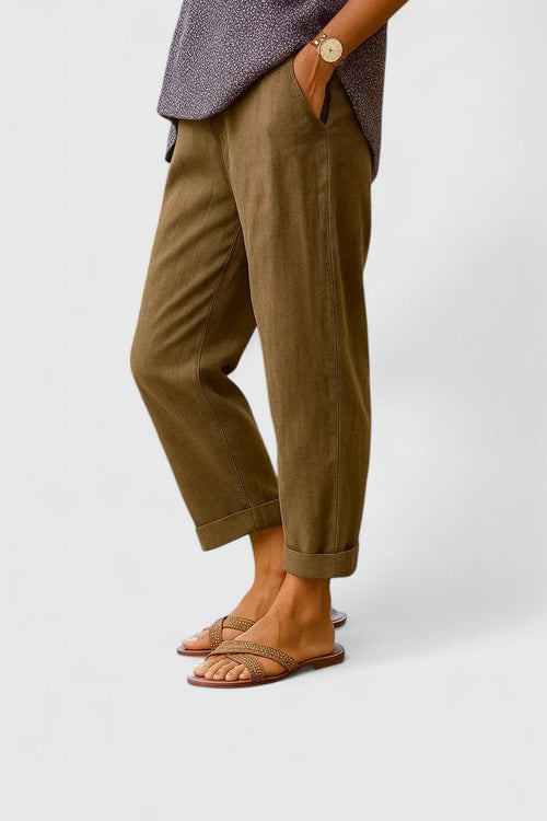 Belle | Women's Comfortable Straight-Leg Pants with Side Pockets