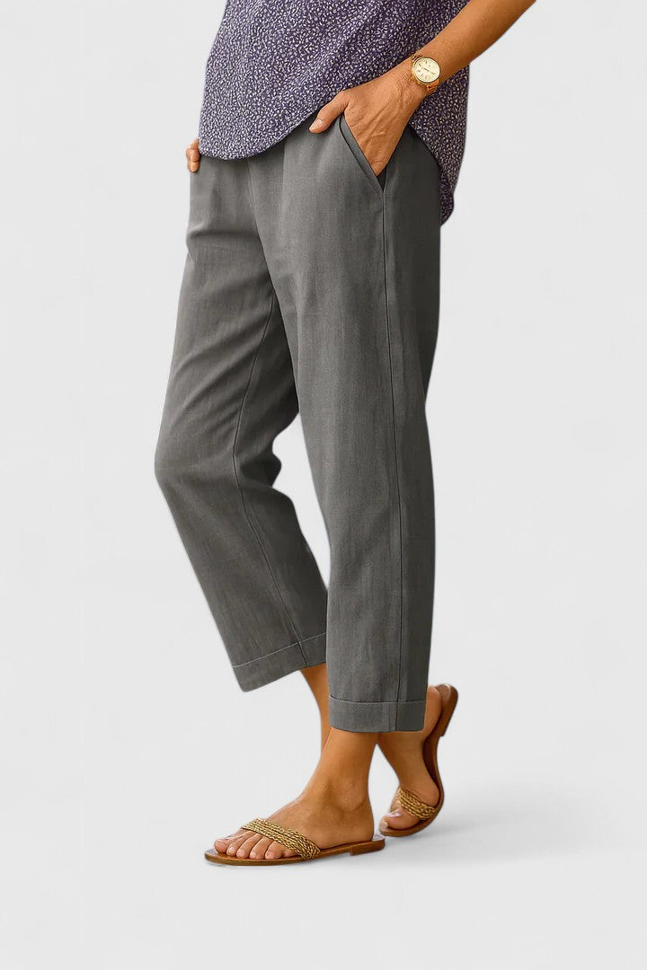 Belle | Women's Comfortable Straight-Leg Pants with Side Pockets