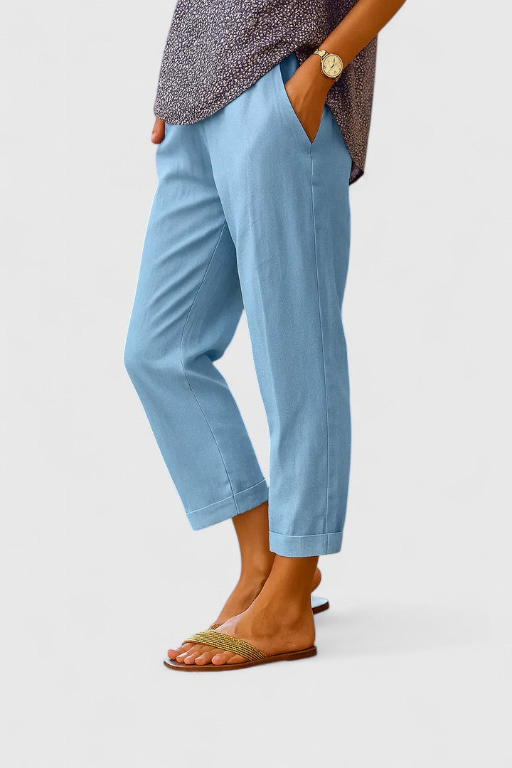 Belle | Women's Comfortable Straight-Leg Pants with Side Pockets